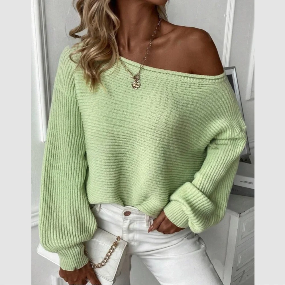 Luxe cream off shoulder knit sweater top